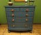 Large Blue Bow Fronted Chest of Drawers No2 5