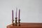 Skandinavische Kerzenhalter aus Holz, 3 . Set 3