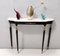Vintage Black Lacquered Beech Console with Portuguese Pink Marble Top, Italy, 1950s 2