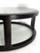 Large Vintage Italian Round Coffee Table in Wood and Fume Glass. 1970s, Image 5