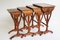 Art Nouveau Nesting Tables in Walnut by Emile Galle Thistle, 1905, Set of 4, Image 1