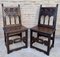 Early 20th Century Spanish Carved Chairs with Wood Seat, 1890s, Set of 2 2