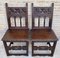 Early 20th Century Spanish Carved Chairs with Wood Seat, 1890s, Set of 2 4