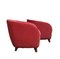 Italian Red Fabric Armchairs by Gio Ponti, 1950s, Set of 2 3