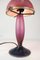 Französische Tischlampe in Dunkelviolett & Bordeaux von Le Verre Francais, 1920er 10