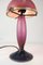 French Table Lamp in Dark Purple and Bordeaux from Le Verre Francais, 1920s 10