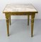 French Louis XVI Style Square Side Table in Brass and Marble, 1960 2