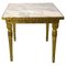 French Louis XVI Style Square Side Table in Brass and Marble, 1960 1