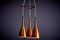 Danish Copper and Rosewood Caskade Pendant Lamp, 1950s 3