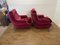 Vintage Sofa and Chairs in Red, Set of 3 8