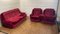 Vintage Sofa and Chairs in Red, Set of 3 1
