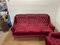 Vintage Sofa and Chairs in Red, Set of 3 3