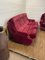 Vintage Sofa and Chairs in Red, Set of 3 4