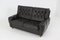Mid-Century Black Leather Sofa, Image 3