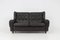 Mid-Century Black Leather Sofa 1