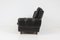 Mid-Century Black Leather Sofa 4