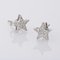 Modern 18 Karat White Gold and Diamond Star Stud Earrings, Set of 2 3