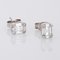 18 Karat White Gold Stud Earrings with Brilliant and Baguette Diamonds, Set of 2 3