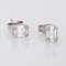 18 Karat White Gold Stud Earrings with Brilliant and Baguette Diamonds, Set of 2, Image 3