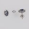 Modern 18 Karat White Gold Daisy Stud Earrings with Sapphire and Diamonds, Set of 2, Image 7