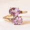 Vintage Toi Et Moi Ring in 9K Yellow Gold with Amethysts and White Spinels, 2000s 6