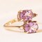 Vintage Toi Et Moi Ring in 9K Yellow Gold with Amethysts and White Spinels, 2000s, Image 1