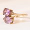 Vintage Toi Et Moi Ring in 9K Yellow Gold with Amethysts and White Spinels, 2000s 3