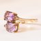 Vintage Toi Et Moi Ring in 9K Yellow Gold with Amethysts and White Spinels, 2000s, Image 3