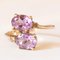 Vintage Toi Et Moi Ring in 9K Yellow Gold with Amethysts and White Spinels, 2000s 2