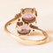 Vintage Toi Et Moi Ring in 9K Yellow Gold with Amethysts and White Spinels, 2000s 4