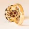 Vintage 18K Yellow Gold Ring with Garnets, 1950s 9