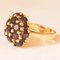 Vintage 18 Karat Gelbgold Ring mit Granaten, 1950er 1