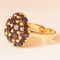 Vintage 18K Yellow Gold Ring with Garnets, 1950s 1