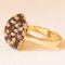 Vintage 18K Yellow Gold Ring with Garnets, 1950s 4