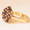 Vintage 18K Yellow Gold Ring with Garnets, 1950s, Image 4