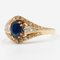 Vintage 14K Gelbgold Ring mit Saphir und Diamanten, 1970er 4