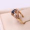 Vintage 14K Yellow Gold Ring with Sapphire and Diamonds, 1970s, Image 3