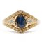 Vintage 14K Gelbgold Ring mit Saphir und Diamanten, 1970er 1