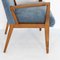 Walnut and Velvet Armchairs, 1950s, Set of 4, Image 9