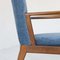 Walnut and Velvet Armchairs, 1950s, Set of 4, Image 8