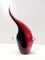 Figura decorativa posmoderna de pez de Murano soplado en negro y rojo, años 80, Imagen 1