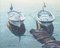 Bosch, Estudios de barcos de pesca, años 70, Pinturas al óleo a bordo, Enmarcado, Juego de 2, Imagen 2