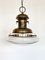Italian Brass and Glass Pendant Lamp in the style of Nautical, 1970s, Image 13