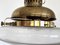 Italian Brass and Glass Pendant Lamp in the style of Nautical, 1970s 5