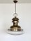 Italian Brass and Glass Pendant Lamp in the style of Nautical, 1970s 1