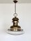 Italian Brass and Glass Pendant Lamp in the style of Nautical, 1970s, Image 1