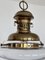 Italian Brass and Glass Pendant Lamp in the style of Nautical, 1970s, Image 4