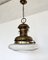 Italian Brass and Glass Pendant Lamp in the style of Nautical, 1970s 10