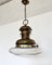 Italian Brass and Glass Pendant Lamp in the style of Nautical, 1970s, Image 10