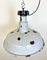 Large Industrial Grey Enamel Factory Lamp, 1950s, Image 7